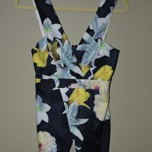 Floral Blue Bodcon dress